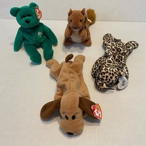 Set of 4 vintage Ty beanies